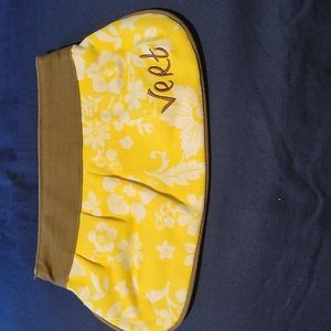 Yellow floral clutch